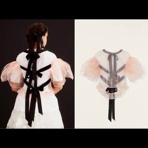 NWT Simone Rocha x H&M Printed Tulle Top sz M